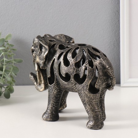 Polystone souvenir "Elephant with patterned cuts" for bronze 8.5x22x17 cm-2