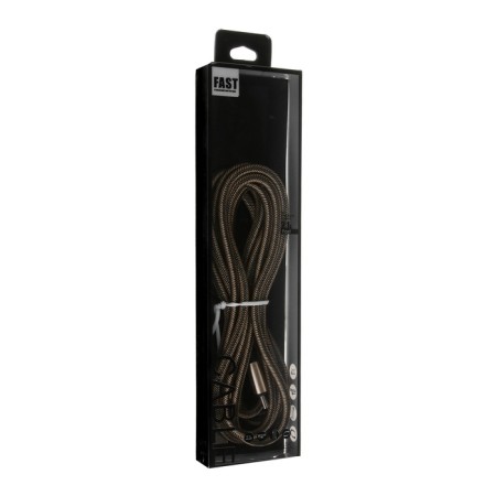 Type- C cable - usb, 2.1 a, nylon braid, 2 meters, golden-3