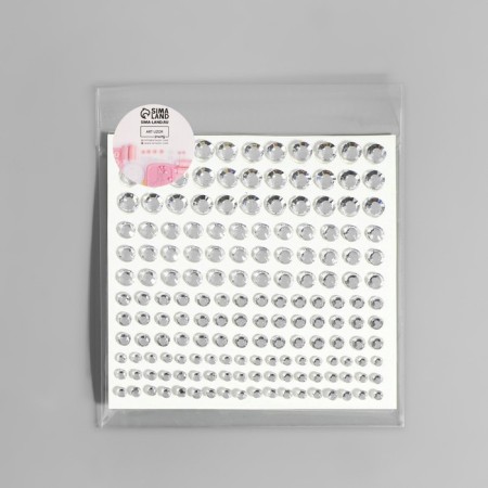 Rhound rhinestones, d = 3/4/5/6 mm, 165 pcs on the sheet, silver color-4
