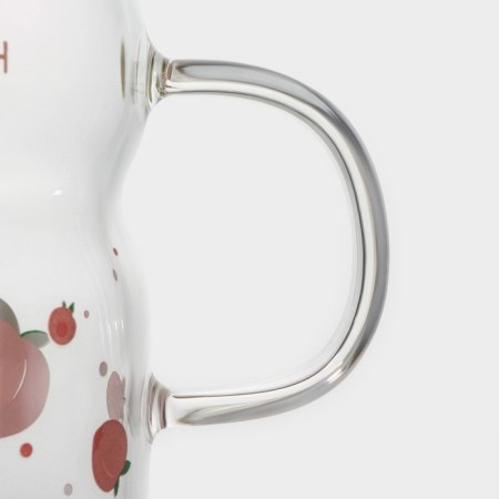 Glass mug with silicone lid and pipe "Frutis", 400 ml, color mix-3