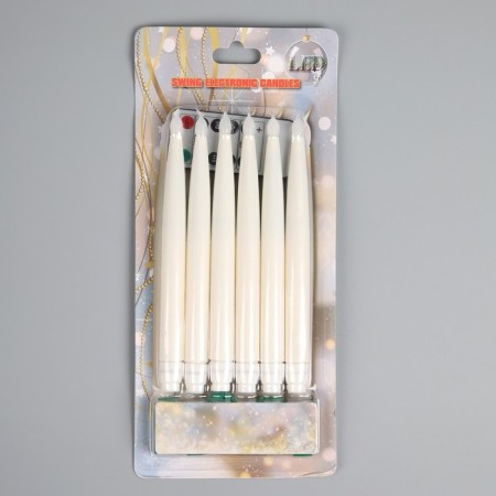 LED candles on clothespins 19 cm, 6 pieces, batteries AAAX1 (not in the kit), remote control, glow warm white-8