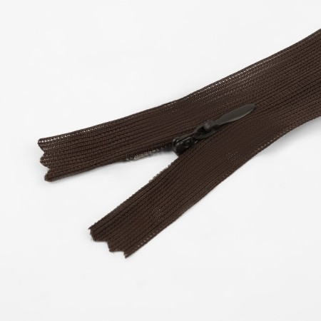 Lightning secret, No. 3, non -proceeding, locking machine, 25 cm, brown color-1