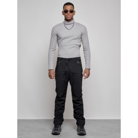 Trouses insulated sporty male winter, size 48, black color