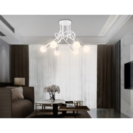 Lamp ceiling in the style of Ambrella Light, Loft, TR80417, 6HE27, white, chrome-6