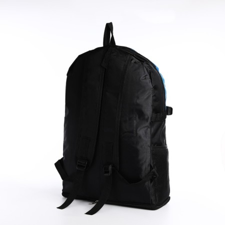 A backpack on a zipper with an increase, 55l, 5 external pockets, blue color-1