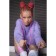 SIM-BRAIDS Kanecalon Two-color, corrugated, 65 cm, 90 gr, red/pink color (#FR-3)