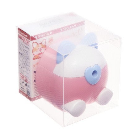 Mechanical sharpener with container, pink/white ears-8