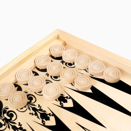 Wooden backgammon large, board game "Vostok", wooden board 60 x 60 cm-2