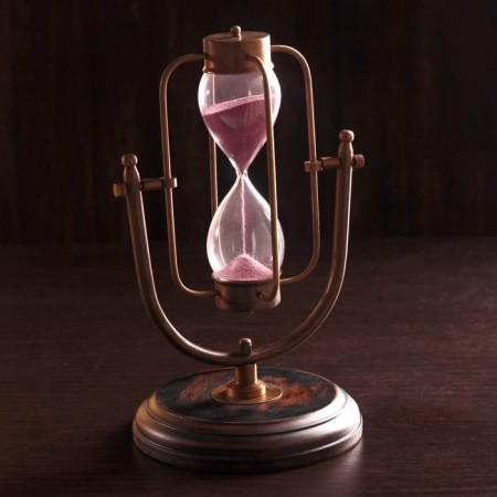 Sanding clock "Antik" Brass, tree (5 min) 16x15x25 cm-2