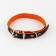 Set of a collar (58x2.5 cm) and a leash (130x1.4 cm) from eco -leather, black with orange