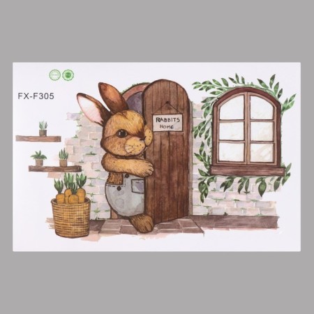 Sticker Plastic Interior color "Rabbit House" 19.5x31 cm