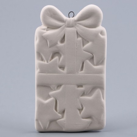 Christmas tree decoration for painting "Gift with a bow", with a suspension-4