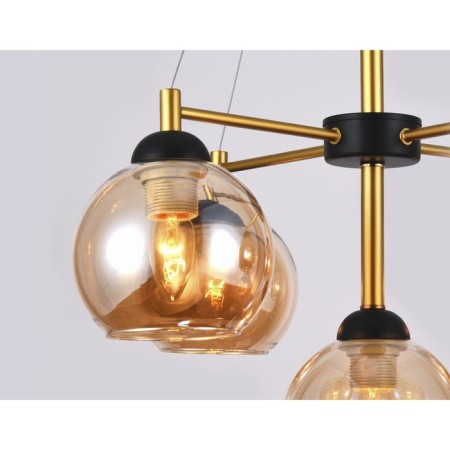 Suspended chandelier Ambrella Light, Traditional, TR9026, 5HE27, black color, gold-2