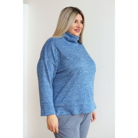 Women's turtleneck, size 66, blue color-3