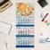 Quarterly calendar, Trio "Morning with Croissants" 2025, 73 x 29 cm