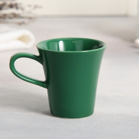 Tea couple ceramic love me, mug 100 ml, saucer 15x14 cm, white-green color-4