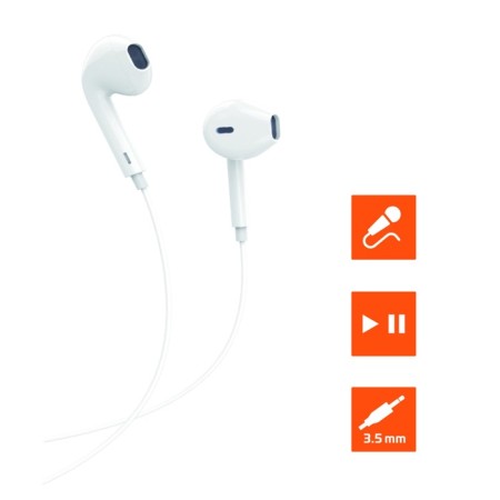 Hopower GPHP01 headphones, wired, inserts, microphone, 1.2 m, white