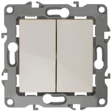 Double switch, 10AX 250V, IP20, era12, ivory