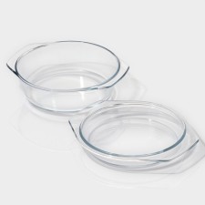 Poster of heat -resistant glass for baking the fuel, 1 l, 20.7 × 18 × 8 cm, with a lid