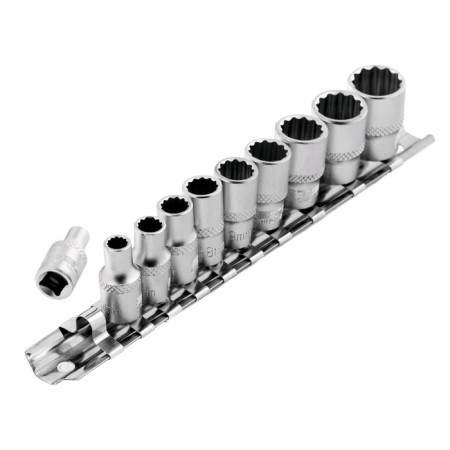 Set of end heads Stels 13606, 1/4 ", twelve-sided, CRV, 4-13 mm, 10 pcs.-2