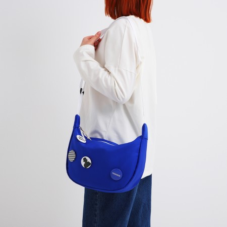 Youth bag with a zipper, blue color-1