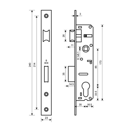 The castle building Bulat ZV 4-1.35.85.23.08, without handles, without c/m, stainless steel-3