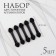 Set of applicators for shadows, 5 pcs, 4.3 cm, bilateral, black color