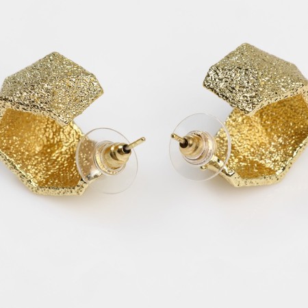 Earrings Metal "Geometry" volume, color gold-1