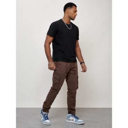 Cargo jeans men, size 44, brown color-2