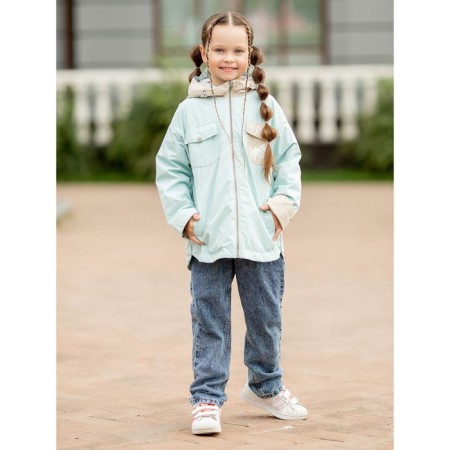 Glass jacket for a girl, height 110 cm, blue color-3