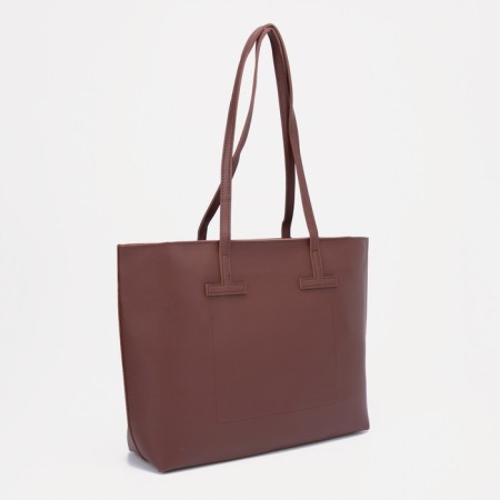 Zipper bag with zipper, brown color-1
