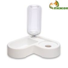 Double bowl with a carrot (removable bottle) 28 x 23 x 20.5 cm, white
