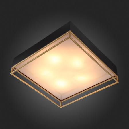 Ceiling lamp ST LUCE. SL1127.422.05. Chodo. 5x40 watts, E27, 60x60x18 cm, black color, matte gold-7