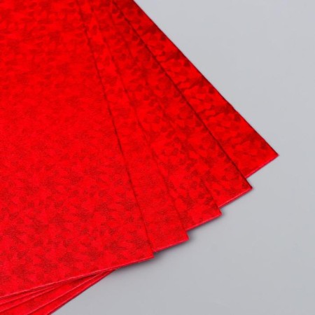 Foamiran hologram "Red" 1.8 mm set 5 sheets 20x30 cm-2