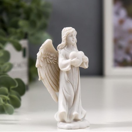 Souvenir Polystone "Guardian Angel with Heart" 9x5x2.5 cm-1