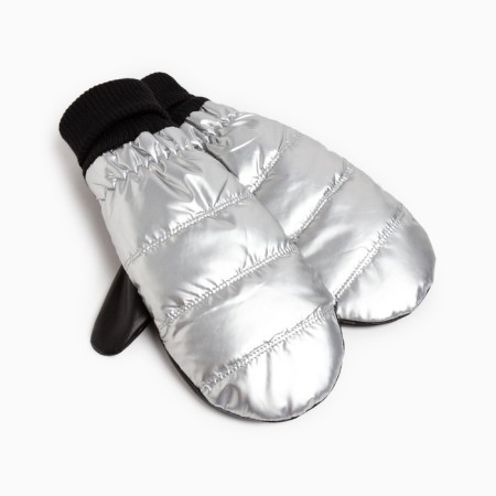 Women's mittens Minaku, rr 23 cm, col. Serebro/black-3