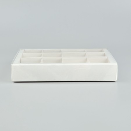 Box for 12 sweets with cells "White", 14.5 x 18.5 x 3 cm-1