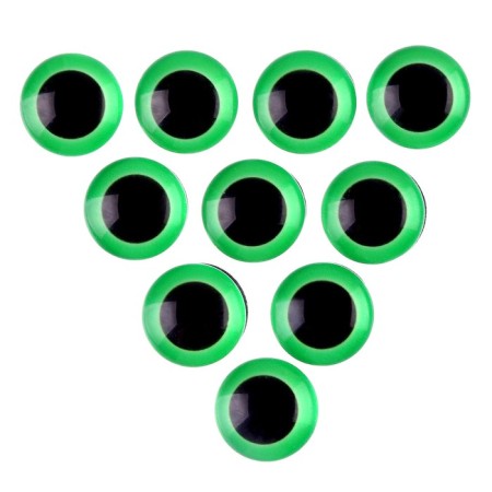 Elose -based eyes, set of 10 pcs., Size 1 pc. - 18 mm, green color-1