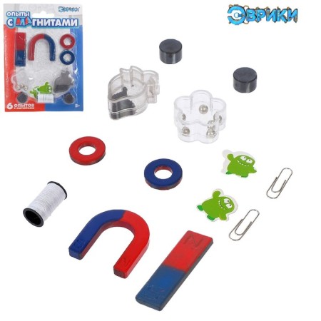 Set for experiments "Experiments with magnets", 6 experiments