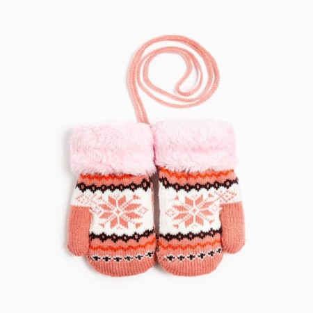 Baby mittens, peach color, size 13 (2-4 years)