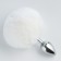 Anal plug with a fluff of the oka-hood, silver sleeve 28 mm, tail 90 mm, white