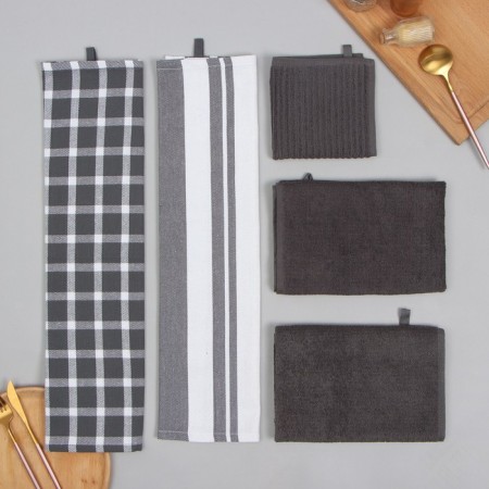 Kit. Ethel Grey: a towel - 4 pcs, a napkin 30x30 cm, 100% HL.-4