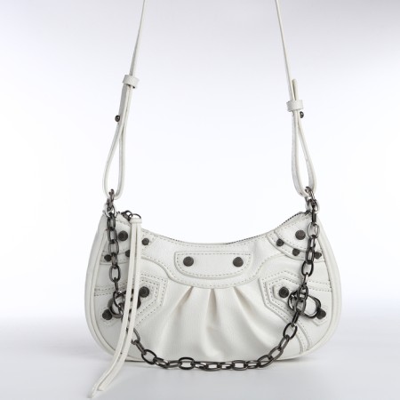 Bag Women's Cross-Bodi, with a zipper, white color