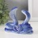 Souvenir Ceramics "Two Cobra with Heart" Blue with gold 4.2x1.2x9.4 cm