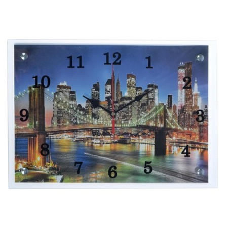Carting clock, interior "night city and architecture", silent, 25 x 35 cm