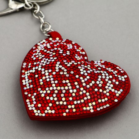 Soft toy "shiny heart", on a key fob, 7 cm, red color-2
