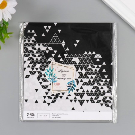 Scrapbooking paper "Triangles in details" density 180 grams set 10 pcs 15.5x17 cm-4