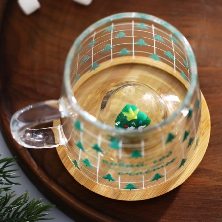 Glass mug with a lid "New Year brings happiness", 350 ml-10