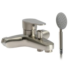 Bath mixer Zein Z3834, one -leaf, shower set, satin