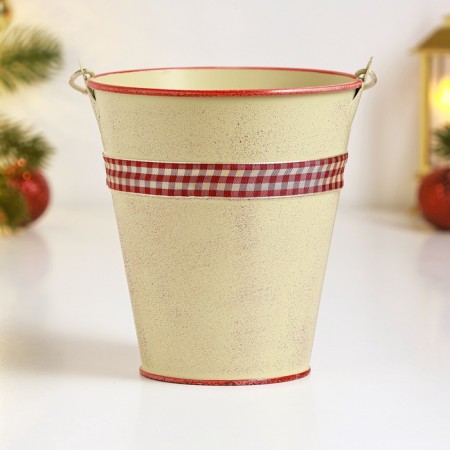 Kashpo "Bucket Rustad" Bezhevoy, 12x12x13cm-2